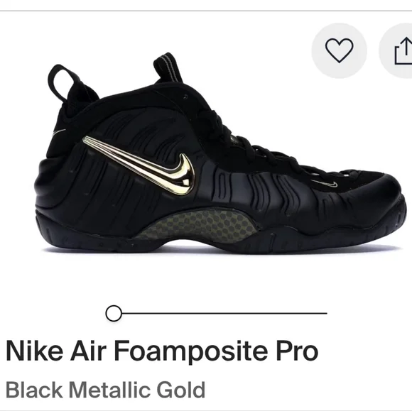 Nike Air Foamposite Pro (2018) Black Metallic Gold Mens 9 Womens 10.5 EUC - Picture 1 of 10